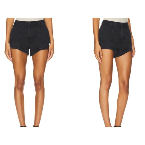 Free People x We The Free Crvy Mona High Rise Shorts In Midnight Black Sz 31 NEW - Picture 1 of 8
